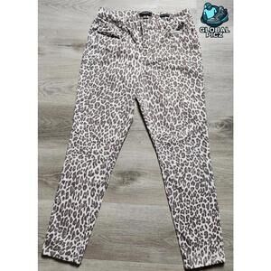 Nine West Gramercy Skinny Ankle Leopard Trendy Club Party Sexy Pants Womens 12